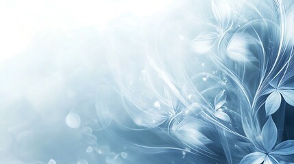 Abstract Blue Floral Design Soft Light Background