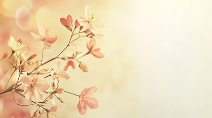 Delicate Pink Blossoms on a Spring Branch