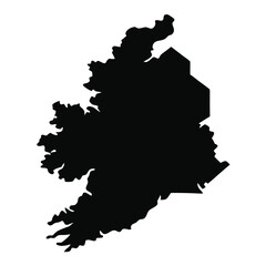 Irish Map Silhouettes Icon, Ireland Map Vector, St. Patrick’s Day Silhouette, Irish Festival Symbol, Flat Design, Isolated Graphic, Celtic Illustration, Holiday Decoration, Geography Icon