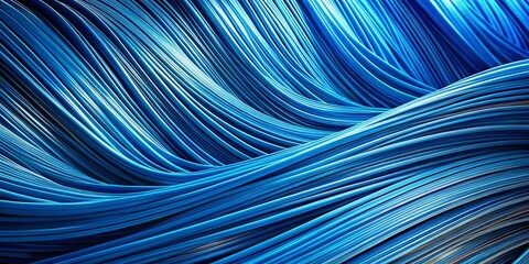 Obraz premium Abstract Blue Swirling Lines: Dynamic Curved Background Texture for Design