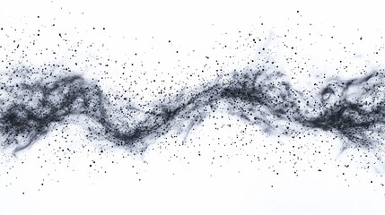 Obraz premium Abstract dark particles flowing and swirling on white background.