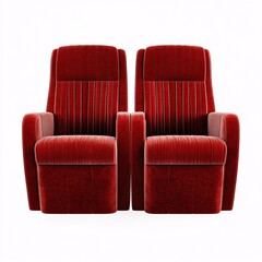 Obraz premium Elegant Red Velvet Armchairs Perfect for Modern Interior Design