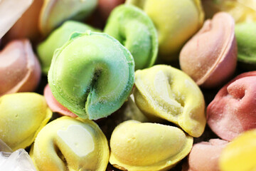 Colourful dumplings, a tasty semi-finished product.