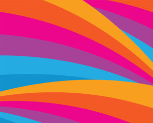 abstract vivid rainbow curves, lines and shapes background with copy space for text, yellow, orange, pink, purple, violet, blue