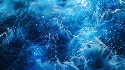 Obraz premium The water is blue and has a lot of bubbles