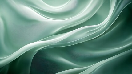 Obraz premium Elegant Draped Pale Green Silk Fabric Texture
