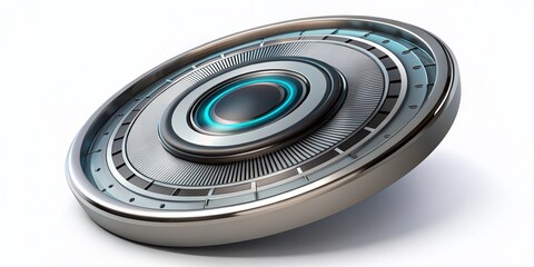 Abstract Gray Circle Tech Security System Background - Stock Photo