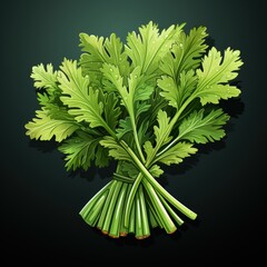 Fototapeta premium Flat Style Celery Illustration with a Bold Dark Palette and Organic Appeal