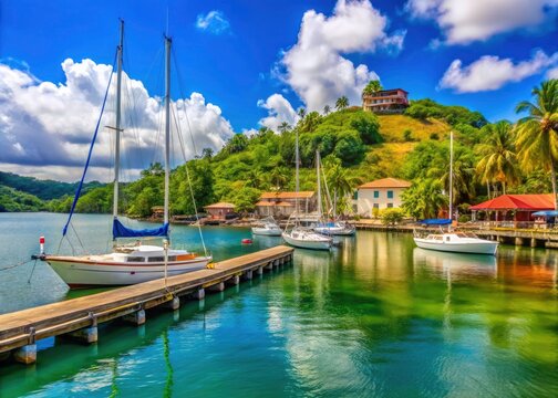 Caribbean charm: a scenic Portobelo pier, May 28, 2016, showcasing sailboats and coastal beauty.