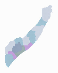 Somalia dotted map. Digital style map of the country on white background. Somalia shape with circle dots. Colored dots style. Small size circles. Simple vector illustration.