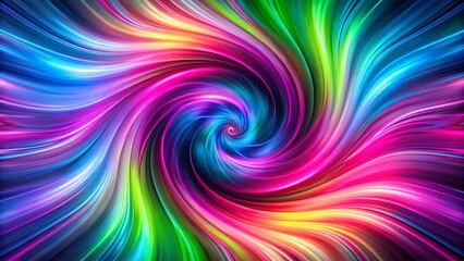 Abstract Neon Swirl Pattern: Vibrant Fluorescent Colors in Dynamic Composition