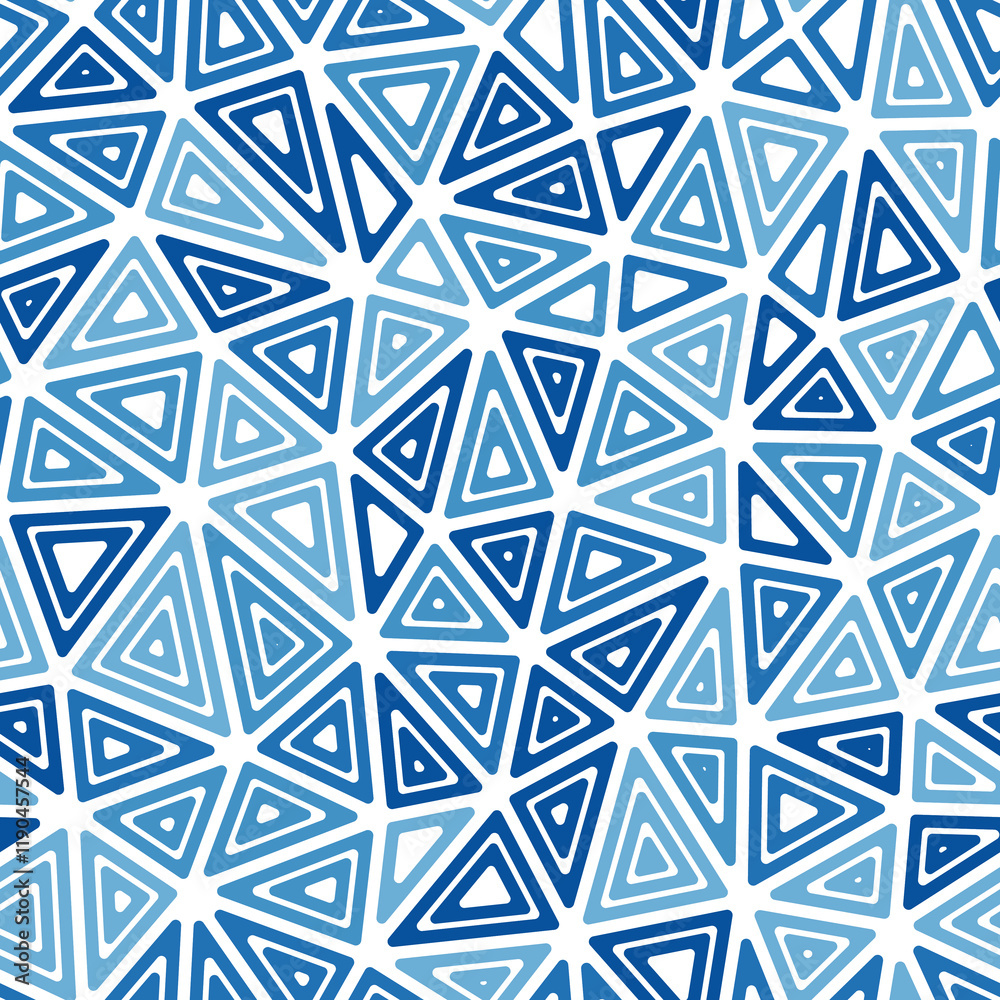 Poster triangles background. medium shape size. multiple repeated inner triangles. mono tone style. repeata