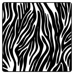 Seamless zebra skin pattern with doodle drawing style