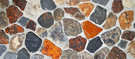 Colorful stone wall texture background.