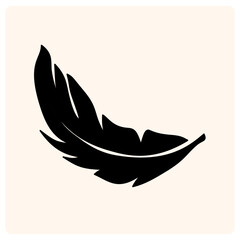 Feathers set black silhouette with doodle style drawing