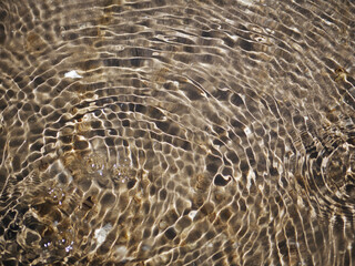 water surface with ripples from waves made by droplets