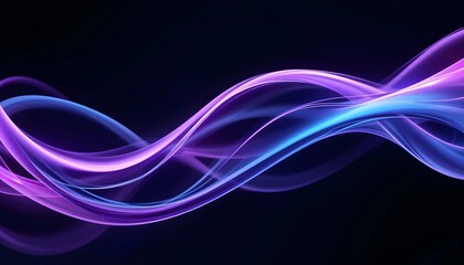 Obraz premium Abstract Purple and Blue Light Waves - Dynamic HD Background for Creative and Futuristic Design Inspiration 