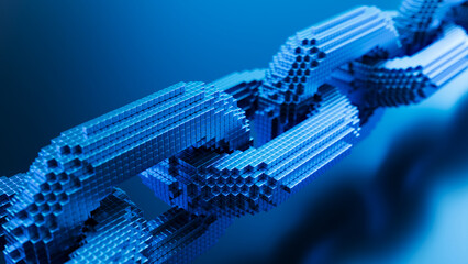 Blockchain concept - digital chain consisting of blocks