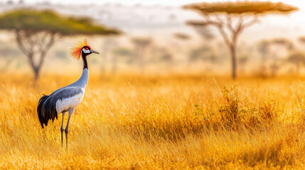 Obraz premium サバンナ-カンムリヅル