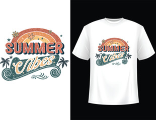 Vintage retro text effect with retro summer vibes t shirt
