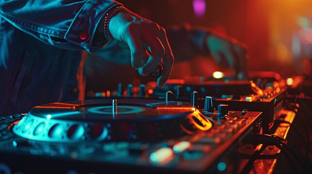 A person is playing a DJ set