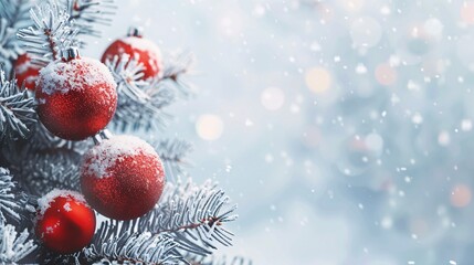 Obraz premium A tree with red and white ornaments on it