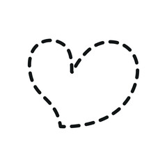 Love heart form shape icon featuring a modern and minimalist look, ideal for adding a contemporary touch to love, lifestyle, or social media-themed designs