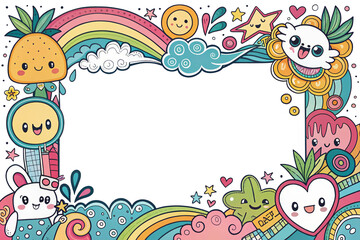 Obraz premium Design, Border, Frame, Card, Photo Frame, Texture, Graffiti Art, Cute Cartoon Pattern, Illustration Background