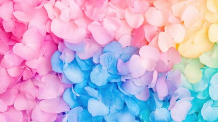 Fototapeta premium A vibrant blend of pastel petals in pink and blue hues creates a soft, artistic background, perfect for designs and aesthetics.