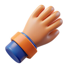 Colorful 3D Render of a Stylized Cartoon Hand with a Wristband