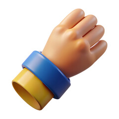 Realistic Cartoon Style Hand with Colorful Wristbands on White Background
