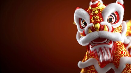 Fototapeta premium Vibrant Lion Dance Costume Display for Celebration
