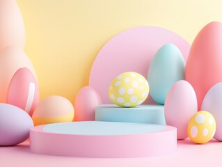 Colorful Easter Eggs Platform