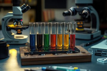 Lab equipment in row