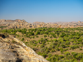 Fototapeta premium Landscapes of the island of Madagascar, Central Highlands Isalo National Park