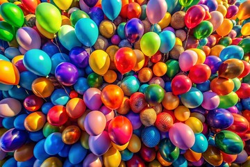 Aerial View of Colorful Balloon Pile for Party Celebrations