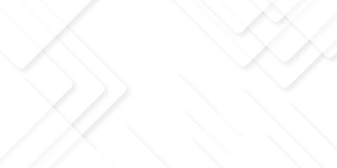 Modern Abstract white background design with layers of textured white transparent material in triangle and squares shapes. White color technology concept geometric line vector background.