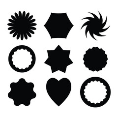creative black Vector Y2K Shapes set collection