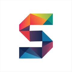 Gradient Geometric S Letter Logo High-Quality Adobe Stock Image