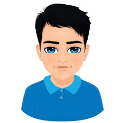 Portrait of young man with blue eyes