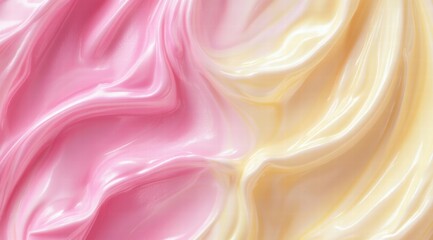 Obraz premium Colorful pastel swirls of creamy ice cream-like texture in the background