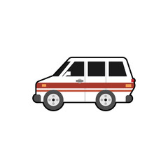 Basic car illustration, four wheels, minimalist and clean, plain and simple design, 2D vector art