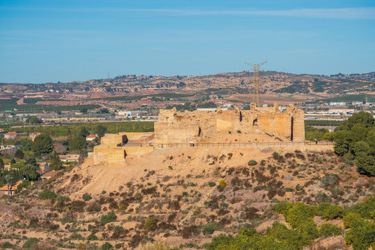 Murcia, Spain. January 10, 2025. Old castle on top of a hill known as Castillejo or Qasr Ibn Saad