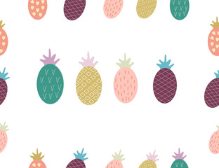 Seamless pattern pineapple. pineapple pattern Background. flat illustration pineapple background. pineapple flat illustration background.