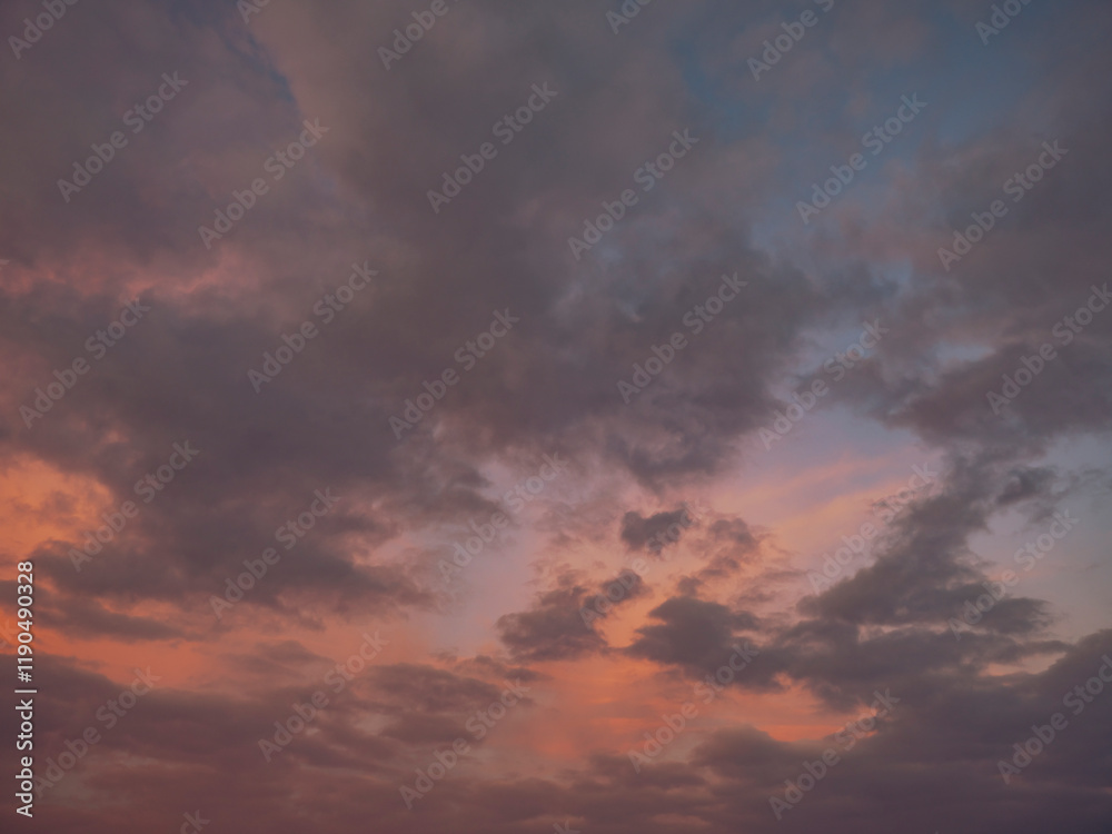 Wall mural colorful sunset  clouds background