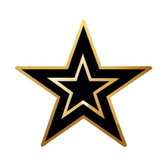 Obraz premium Gold and black star icon with border
