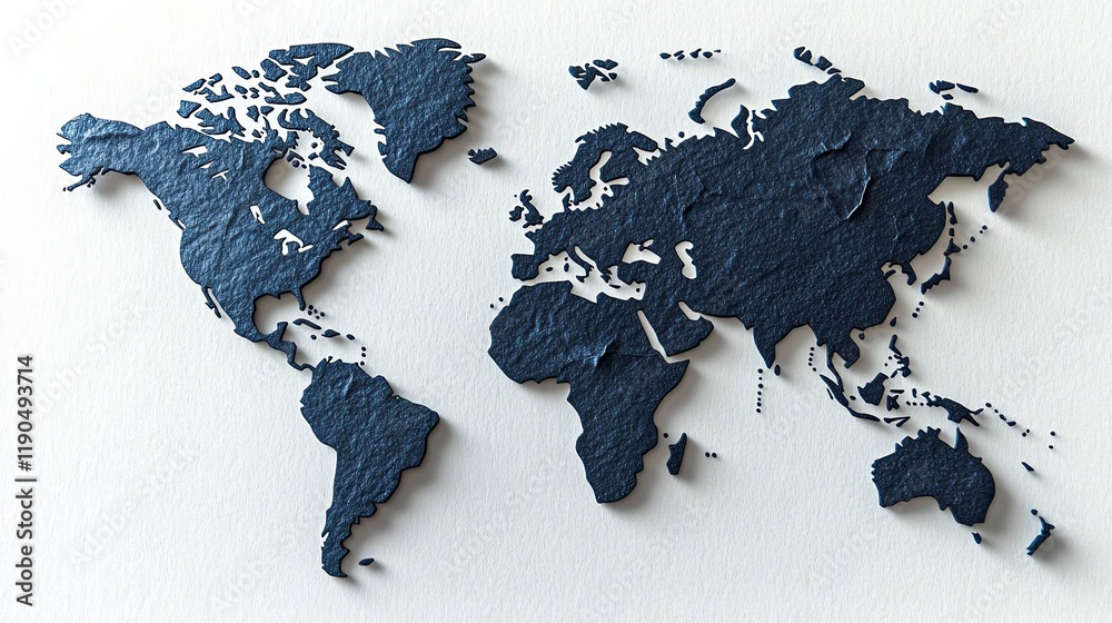 Leinwandbilder exploration of minimalism through a monochrome world map on a smooth canvas background
