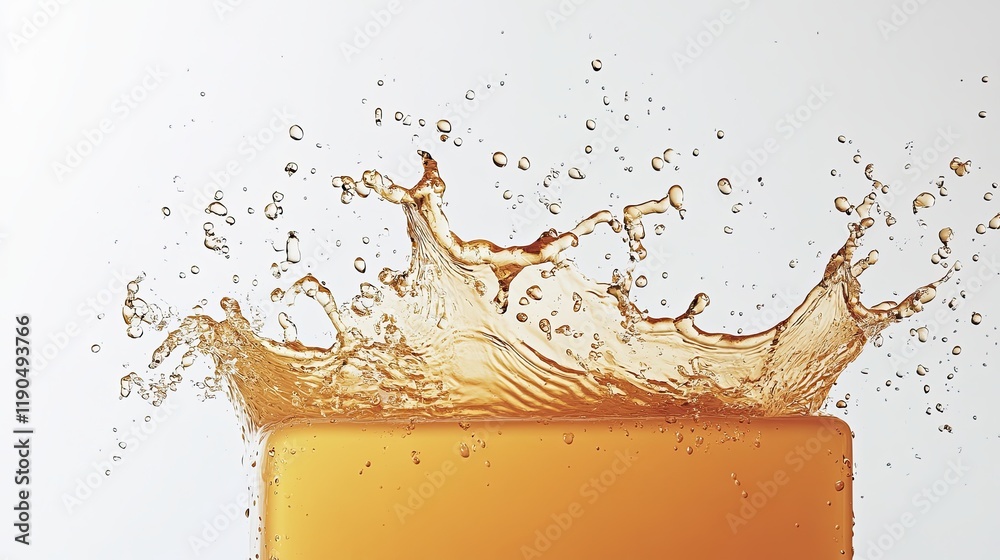 Aufkleber Dynamic Splash of Caramel Creating a Bold Visual Effect Against a Neutral Backdrop