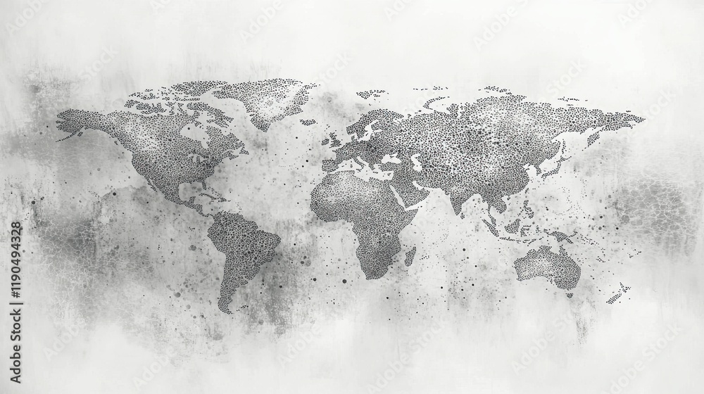 Poster exploring the world through minimalism with a dot design representation