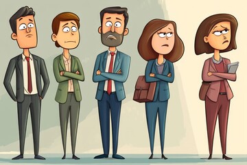 a group of sad employees
